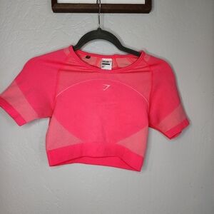 Gymshark Hot Pink Compression Crop Top Size Large